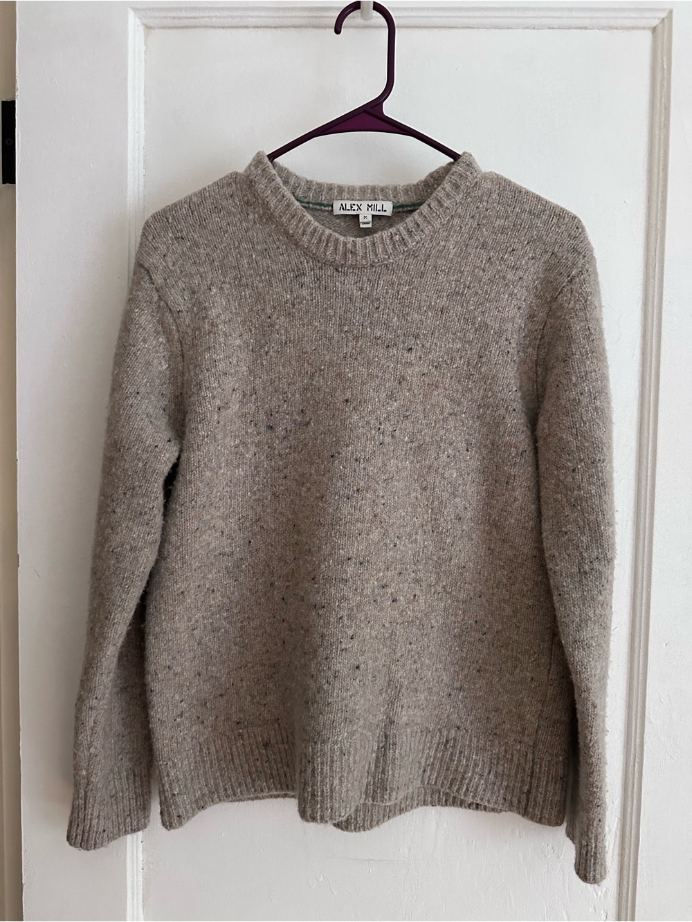 Alex Mill Crewneck Sweater in Light Taupe Speckle